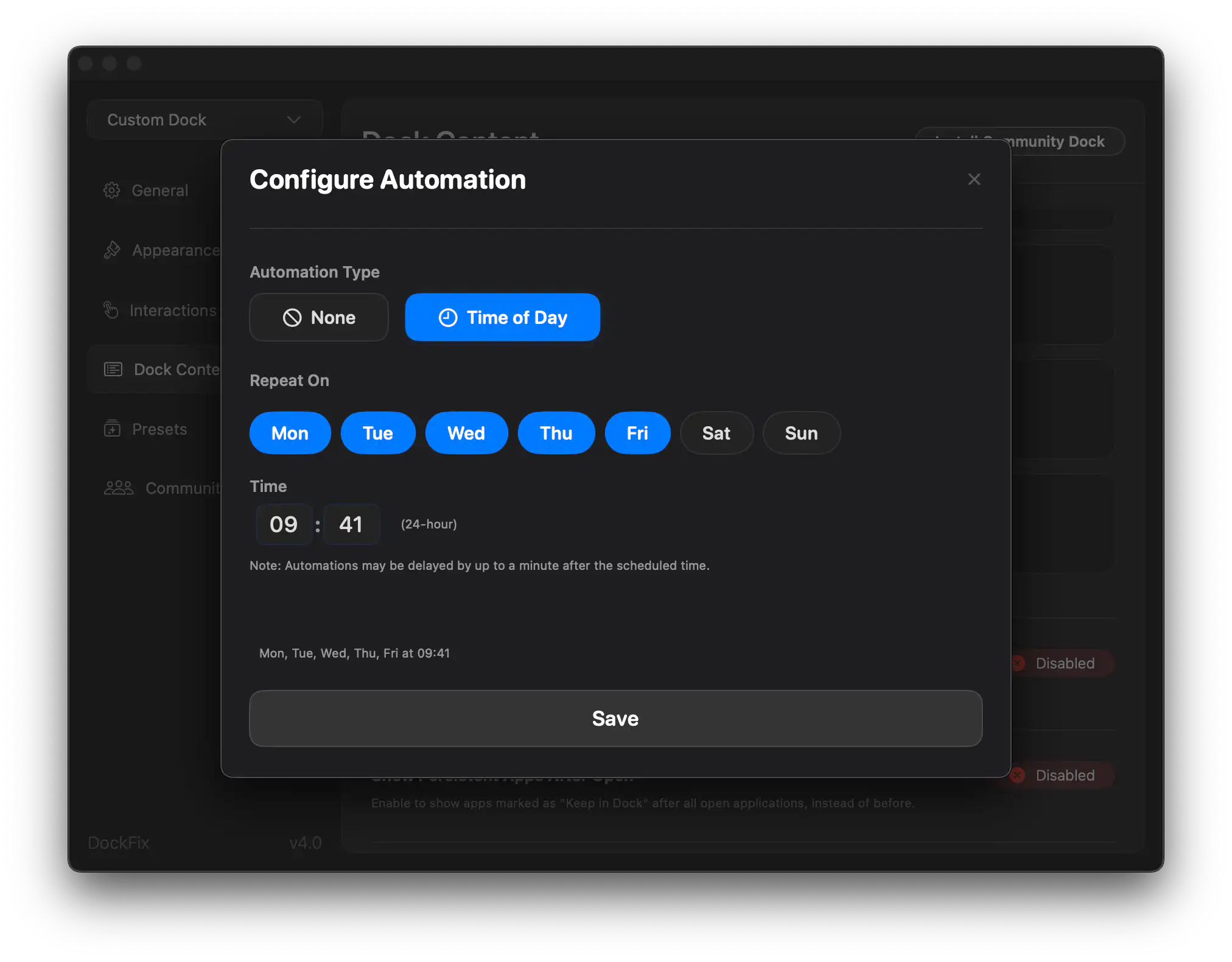 DockFix workflow automation screenshot